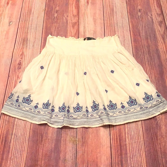 Lucky Brand Mini skirt boho embroidery 100 percents cotton - Picture 5 of 8